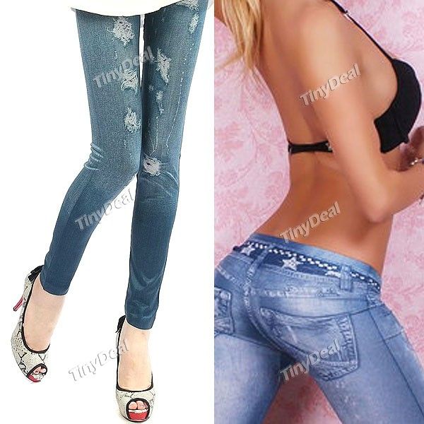 Legging / Jegging - Imita Jeans Em Spandex